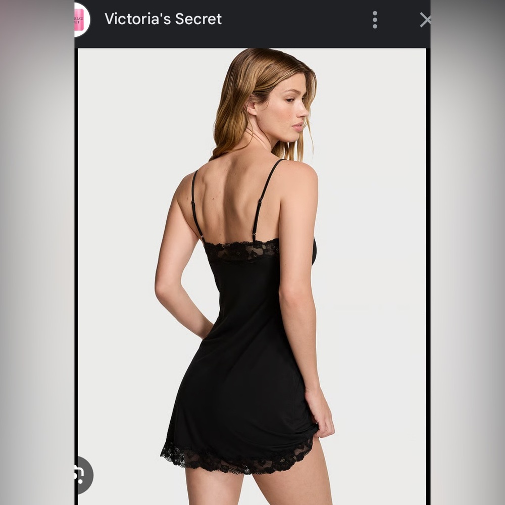 Victoria's Secret Black Lace Chemise